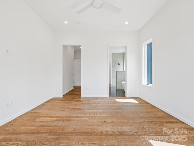 140 Upperfell Ct Unit 708, Asheville, NC 28803 - unfurnished bedroom featuring baseboards, light wood-type flooring, recessed lighting, and ensuite bath