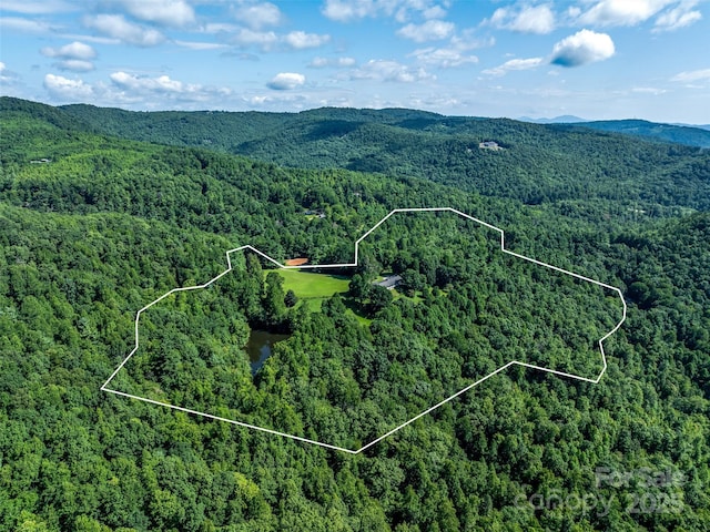 aerial view featuring a mountain view