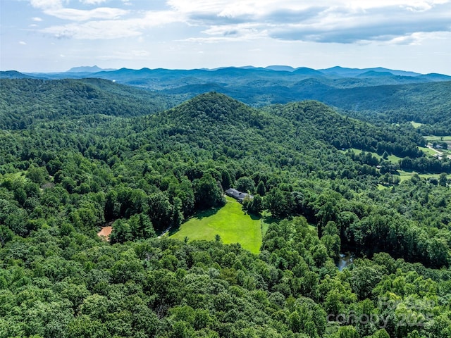 aerial view featuring a mountain view