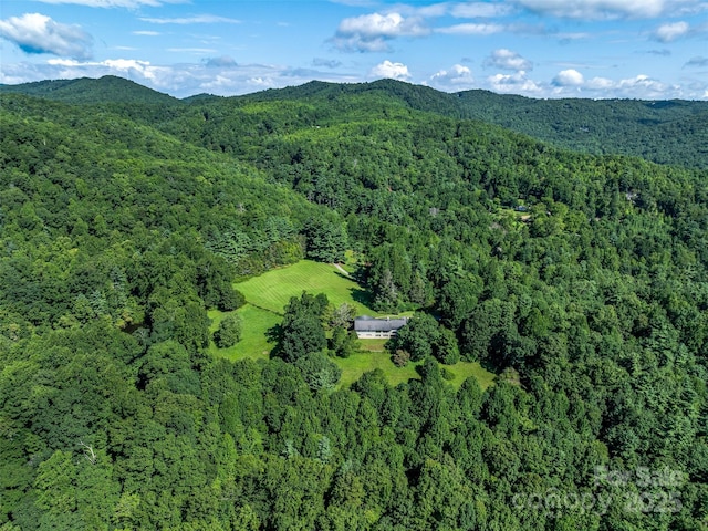 aerial view featuring a mountain view