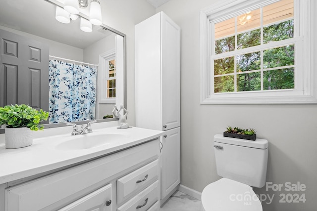 bathroom with toilet and vanity