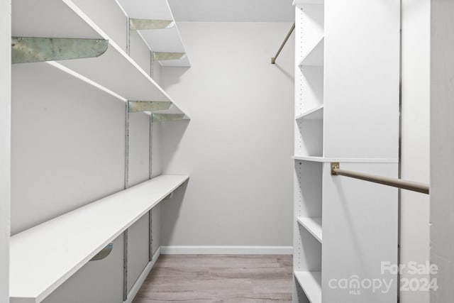 walk in closet featuring light hardwood / wood-style floors