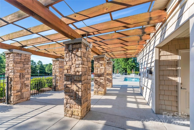 view of patio / terrace with a pergola