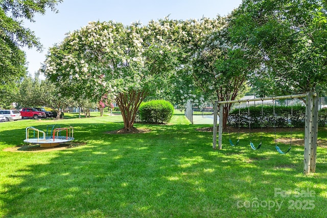 view of yard featuring a playground