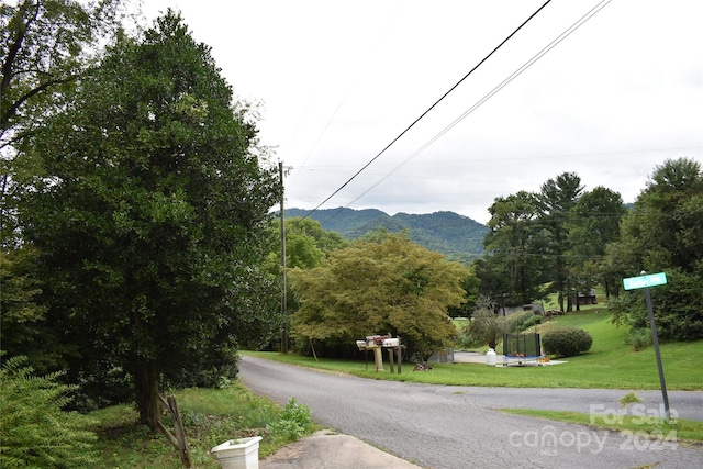 view of street with a mountain view