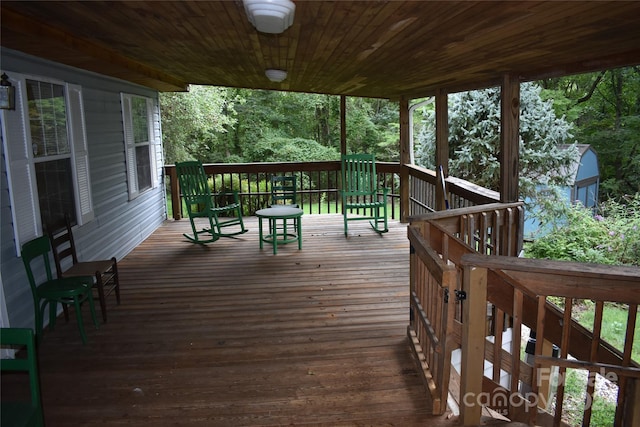 view of wooden deck