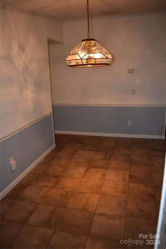 view of unfurnished dining area