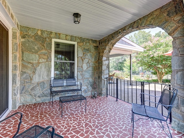 view of patio with covered porch