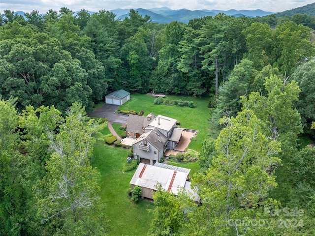 bird's eye view with a mountain view