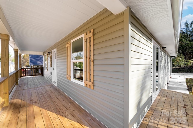 deck with a porch