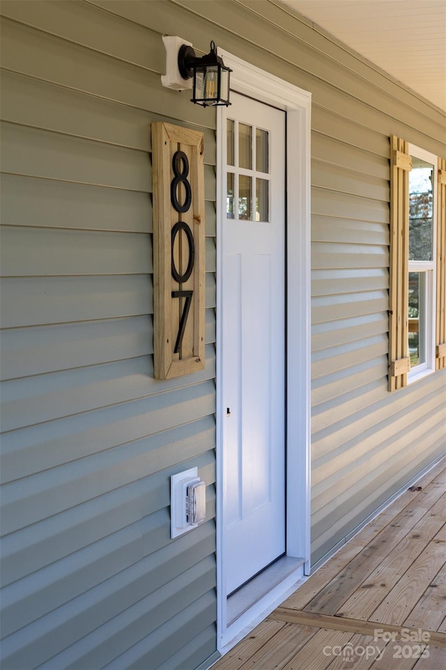 view of doorway to property