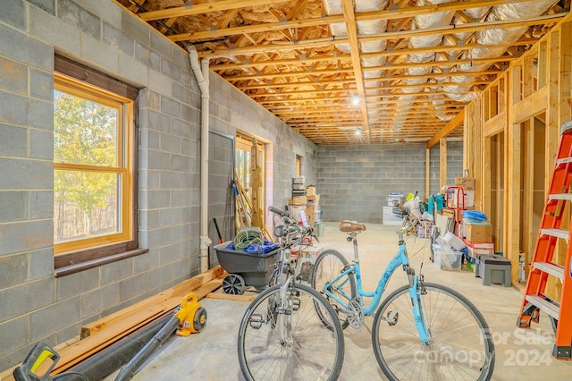 miscellaneous room with concrete flooring