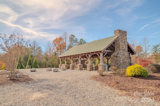 exterior space with a gazebo