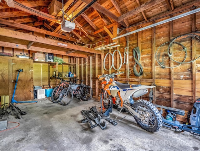 garage featuring a garage door opener