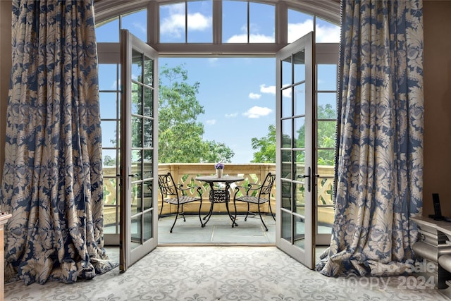 doorway to outside with french doors