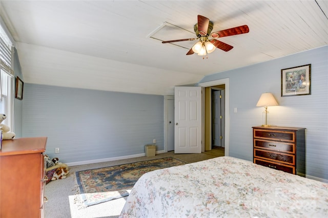 bedroom featuring ceiling fan and light colored carpet