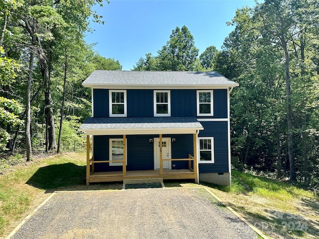 view of front property featuring a porch