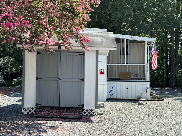 view of outdoor structure