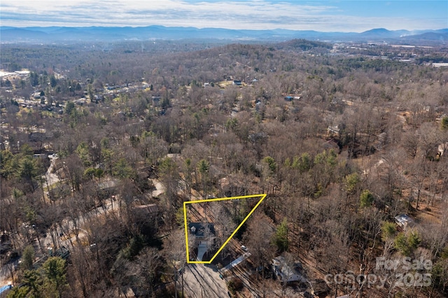 aerial view featuring a mountain view