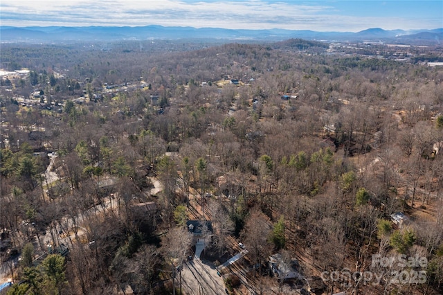 drone / aerial view with a mountain view