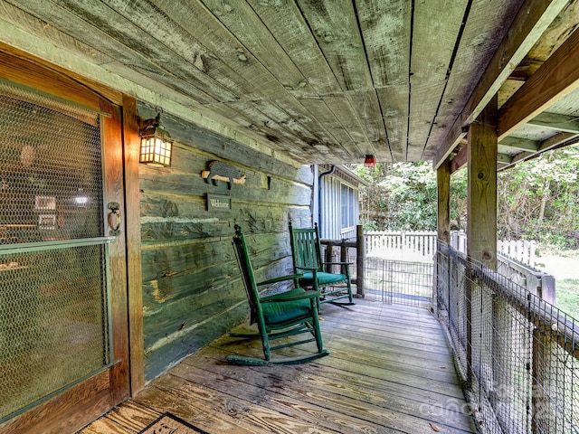 deck featuring covered porch