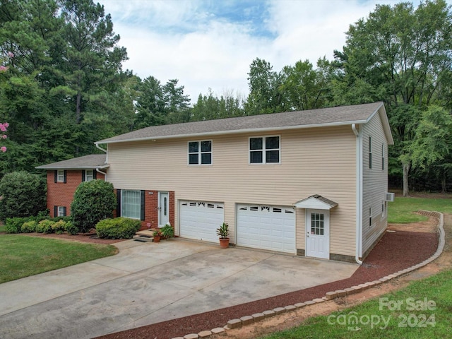 view of property featuring a garage