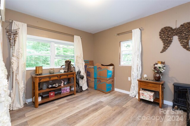 miscellaneous room featuring light wood-type flooring