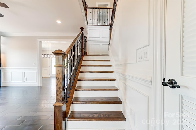 stairs with ornamental molding