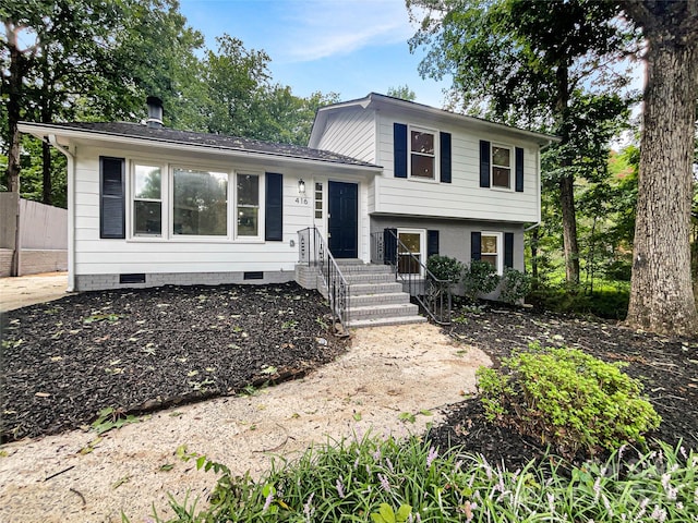 view of split level home