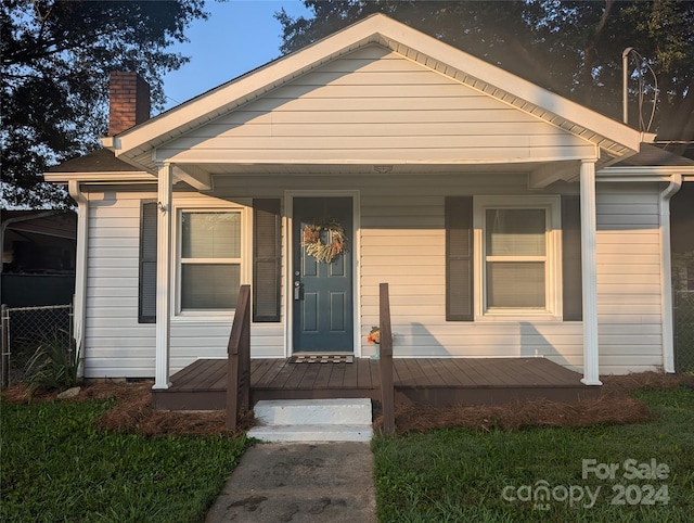 bungalow-style house with a porch