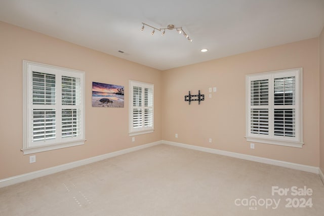 carpeted spare room featuring a healthy amount of sunlight