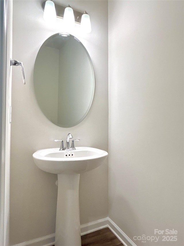 bathroom featuring hardwood / wood-style floors