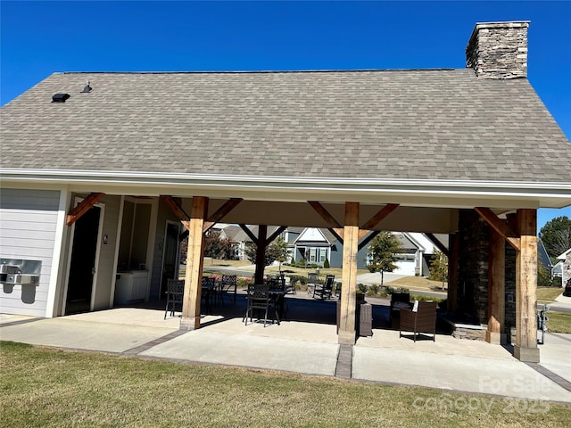 view of patio featuring a gazebo