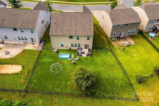 drone / aerial view with a residential view