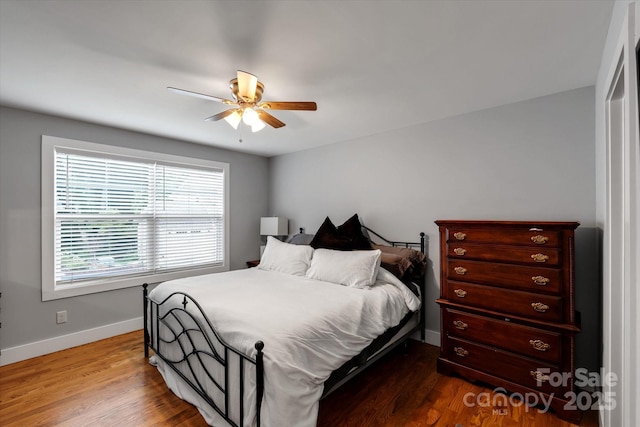 58 Greenwood Fields Dr, Asheville, NC 28804 - bedroom featuring ceiling fan, baseboards, and wood finished floors