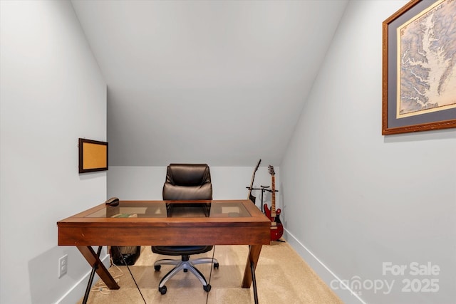 58 Greenwood Fields Dr, Asheville, NC 28804 - office space with lofted ceiling, light colored carpet, and baseboards