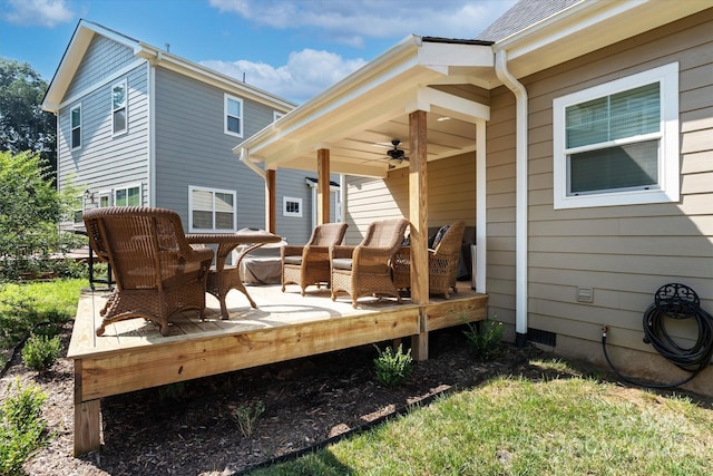 58 Greenwood Fields Dr, Asheville, NC 28804 - wooden deck featuring ceiling fan