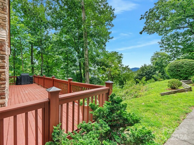 view of yard featuring a deck