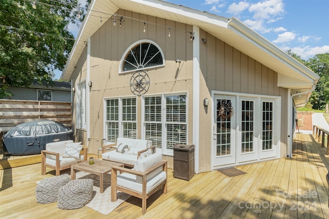 deck with an outdoor living space