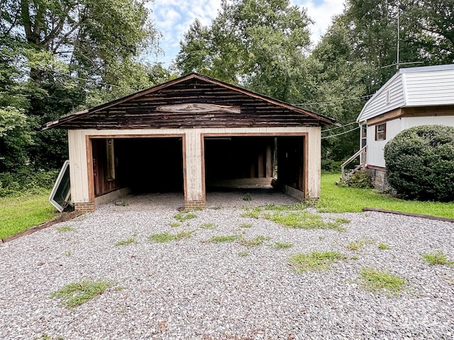 view of garage