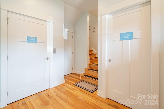 foyer featuring light hardwood / wood-style flooring