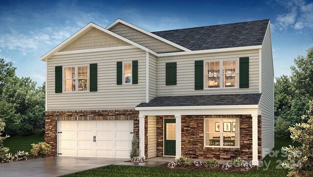 craftsman-style house with a garage