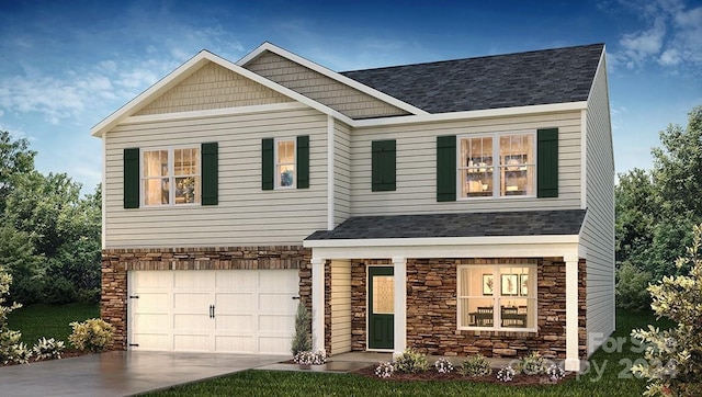 craftsman house featuring a garage