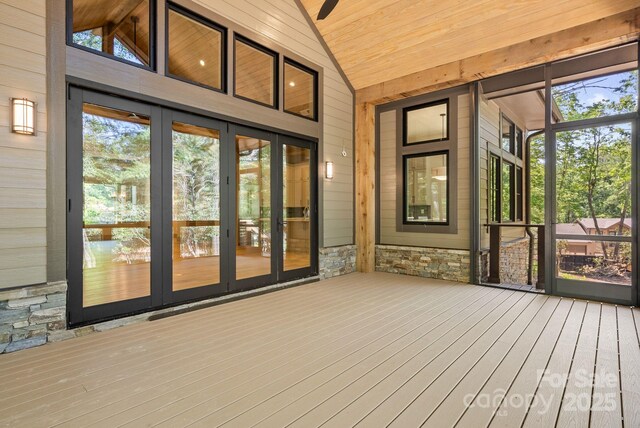 11 Nestlewood Dr Unit 310, Arden, NC 28704 - unfurnished sunroom featuring french doors and vaulted ceiling