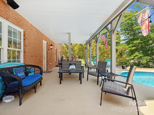 view of patio / terrace featuring an outdoor hangout area