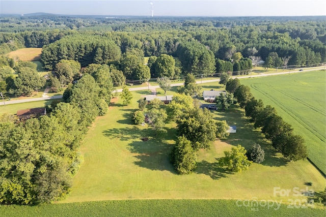 aerial view featuring a rural view