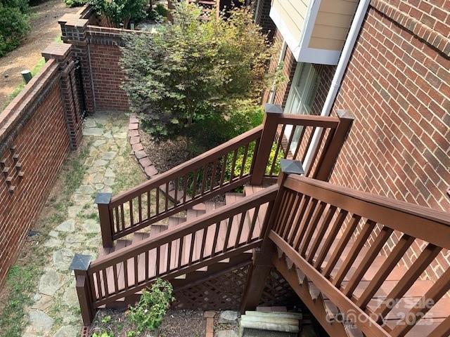 19307 Beaufain St, Cornelius, NC 28031 - wooden terrace with stairway