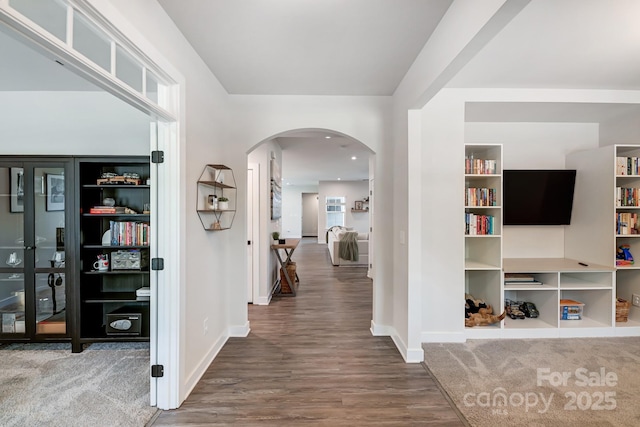 hall featuring hardwood / wood-style flooring