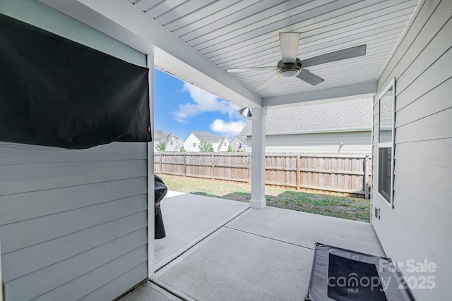 view of patio / terrace with ceiling fan