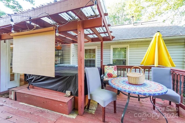 deck with a pergola